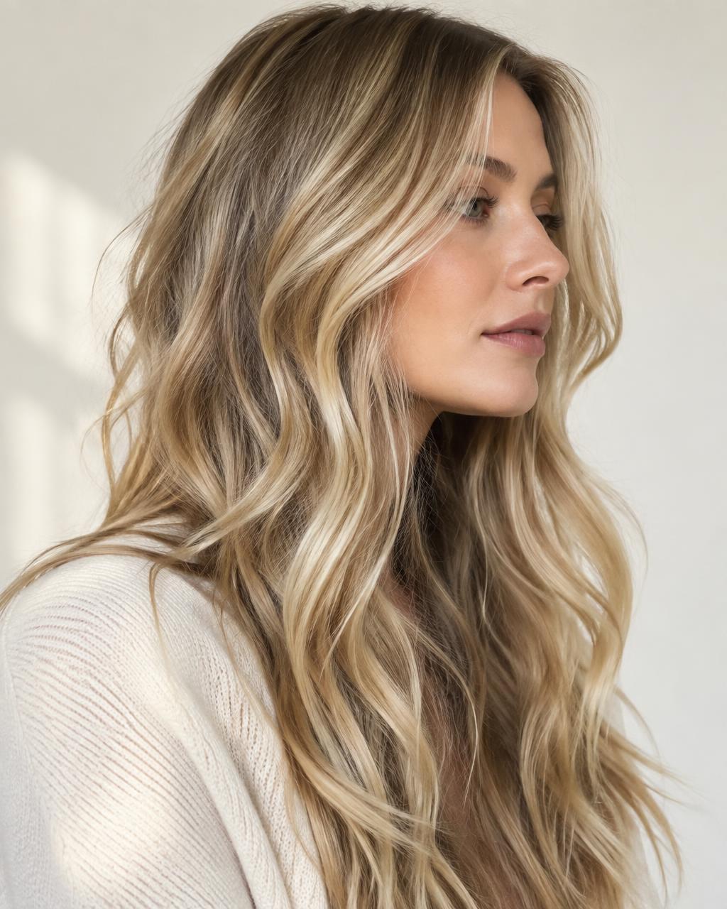 Soft blonde balayage